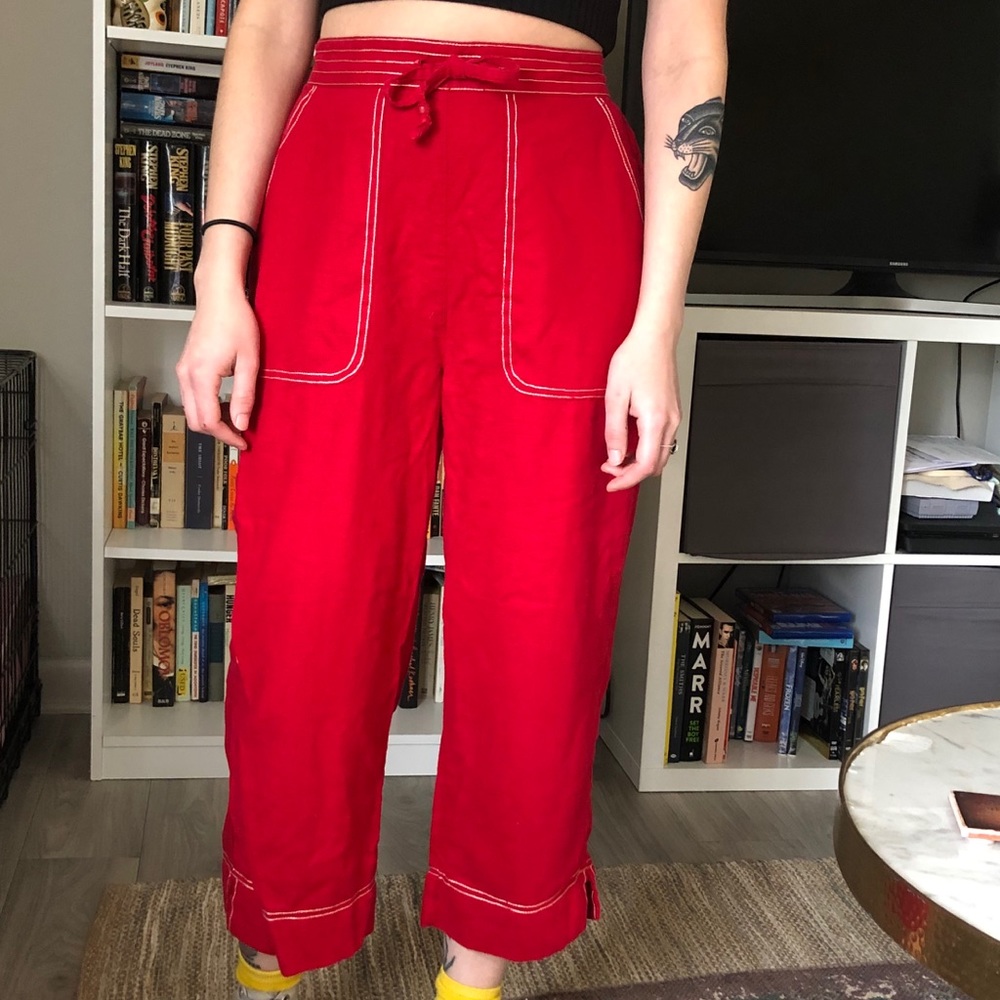 Linen blend pants.